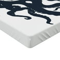 thumbnail image 2 of Ambesonne Nautical Tattoo Fitted Sheet, Octopus Costume, Queen Size, Dark Violet Blue White, 2 of 3