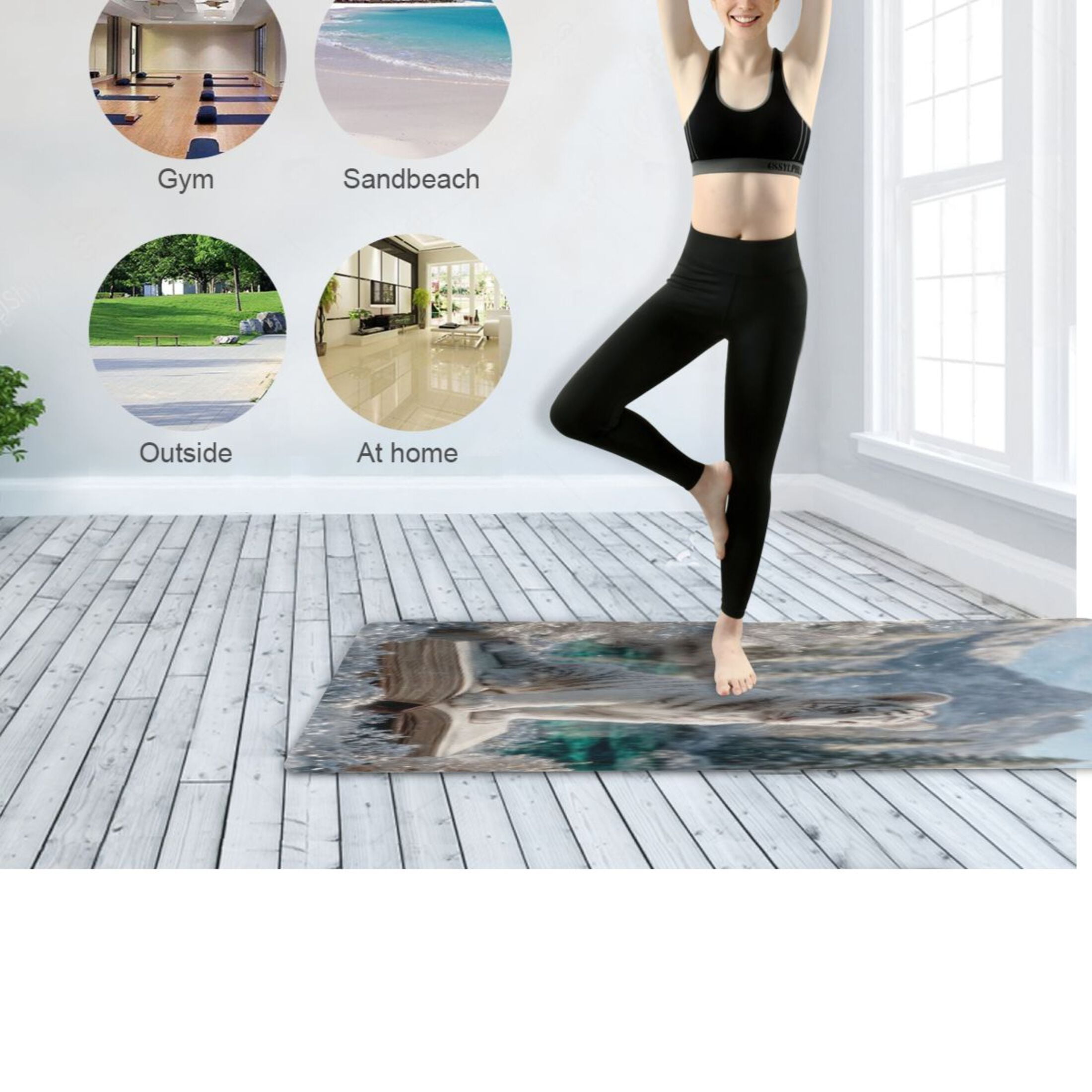 BZSMCE Yoga Mat Women Fitness Mat Mountain Book Cub Pattern