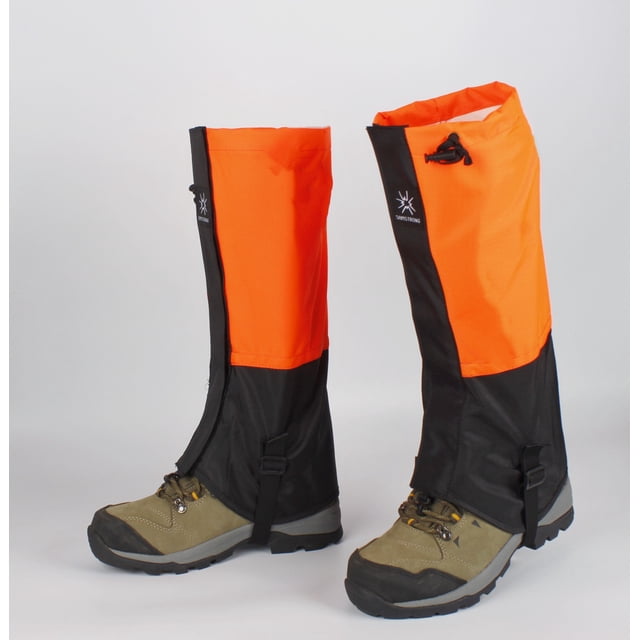 Polainas impermeables para piernas a prueba de nieve, funda protectora para piernas antimordeduras, para exteriores, senderismo, montaña, escalada (color: naranja)