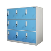 MECOLOR - Small Locker Cabinet with 9 Case Blue Color 36.5" Tall for Office School and Home Storage