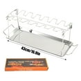 thumbnail image 3 of Stainless Steel Chicken Leg Rack Grill Tray For Outdoor Barbecue Portable Roasting Stand With Drip Pan, 3 of 6