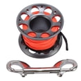 thumbnail image 2 of Aluminum Fishing Line Reel, Diving Spool, Diving Reel, Aluminum Marker Line Deployment with Stainless Steel Double Hook for Outdoor Boating Marine Operations, 2 of 7