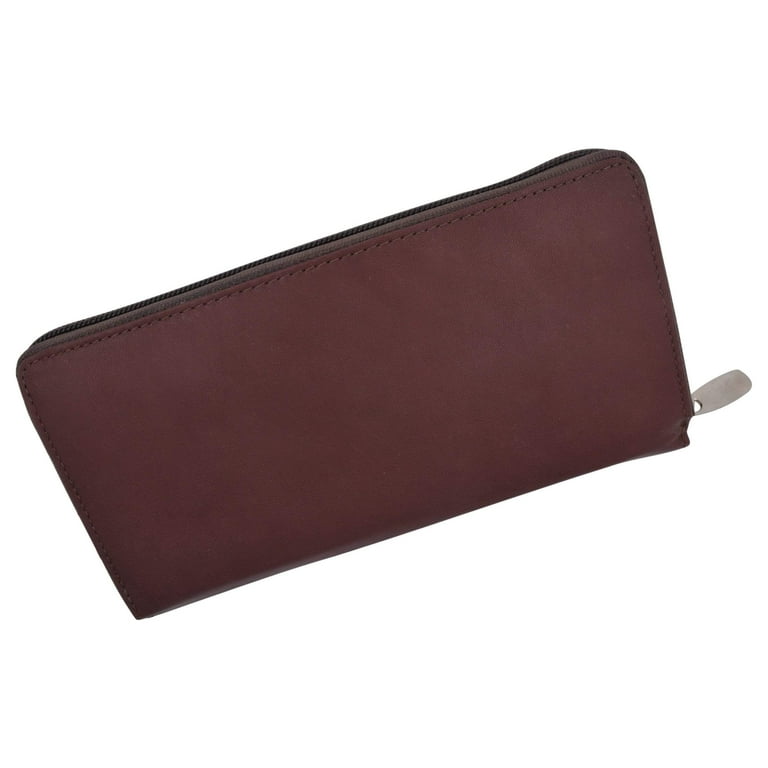 Ladies Genuine Leather Zip-Around Long Credit Card Wallet Ladies Genuine Leather Zip-Around Long Credit Card Wallet