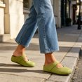 thumbnail image 2 of Gpaecead Women's Knit Mary Jane Mules Wide Round Toe Breathable Elastic Strap Slip On Non Slip Comfort Flats Green, 2 of 8