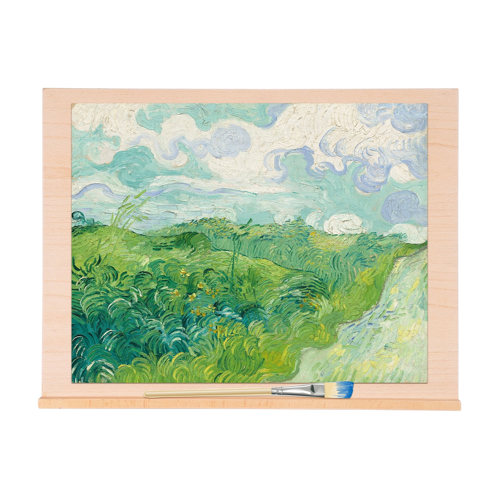Natural Adjustable Painting Board Stand Portable Beech Wood Desk Drawing Board Stand Easel Wooden Artist Desktop Adjustable Angle for Canvas, Drawing Painting Sketching Book Stand