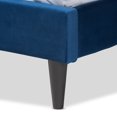 thumbnail image 6 of Baxton Studio Joanna Modern and Contemporay Navy Blue Velvet Fabric Upholstered and Dark Brown Finished Wood Queen Size Platform Bed, 6 of 10