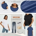 thumbnail image 3 of SUNBS Women's Oversized Tops Business Casual Short Sleeve T-Shirt Summer Blouses, 3 of 7