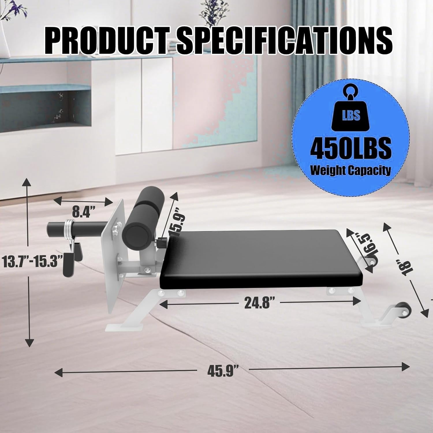Nordic Hamstring Curl Machine,Height Adjustable Nordic Curl Bench, Compact Home Gym Equipment for Strength Training for Home Gym,450 LBS