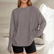 thumbnail image 1 of MHFRRA Camiseta de Manga Larga Oversize de Moda, Informal, Básica, con Cuello Redondo, para Uso Diario. Café, 1 of 5