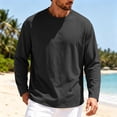 thumbnail image 2 of Men's Breathable Long Sleeve Crew Neck T-Shirt Solid Color Athletic Workout Top for Gym Running & Casual Wear, 2 of 6