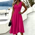 thumbnail image 6 of YuXingFu Cotton Dresses for Women Plus Size Maxi V-Neck Plus Size Womens Dress Sleeveless Flowy Long Casual Summer Hot Pink M, 6 of 7
