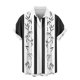 thumbnail image 5 of Blusa y camisa de manga corta con cuello vuelto Camisa casual para hombre Camisa de bolos vintage de manga corta Camisas de verano de playa cubana Camisa con botones Blusa para hombre Poliéster, 5 of 6