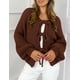 thumbnail image 4 of Suéter PRETTYGARDEN con Lazo Frontal, Tejido Grueso, Color Caramelo, Talla L, 4 of 8