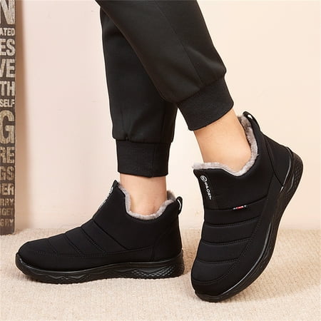 

TALKVE Winter Warm Men s High Top Water Boots Velvet And Snow Flat Bottomed Shoes Men s Boots
