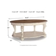 thumbnail image 4 of Bowery Hill Oval Coffee Table in Chipped White and Brown, 4 of 8