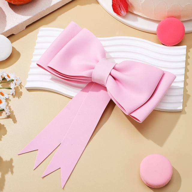 OUNONA 2Ud Adornos Con Lazo Rosa Para Pastel Cumpleaños Y Uso Para Eventos
