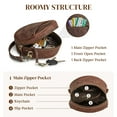 thumbnail image 4 of Bandolera S-ZONE Leather Circle para mujer, color marrón oscuro, 4 of 7