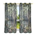 thumbnail image 6 of Yayeee Window Curtains Light Filtering 63"x52" Grommet Panel Pair Home Living Room Decor, Green Forest Scene, 6 of 7