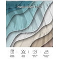 thumbnail image 5 of Teal Blue Ombre Cream Wrap Around Bed Skirts for King Bed 18" Drop,Bed Skirt with Adjustable Elastic Belt Dust Ruffle Bed Valance for Bedroom Hotel Modern Geometric Brown Aesthetic Bed Frame Cover, 5 of 7
