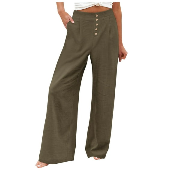 Women Wide Leg Pants Elastic Waist Pants With Pockets Loose Harem Pants Cropped Pants