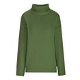 thumbnail image 4 of HAPIMO Women's Round Neck Knitted Sweater Button Long Sleeve Solid Color Elegant Casual Pullover Jumper Tops Teen Grils Fashion Clothes Army Green L, 4 of 6