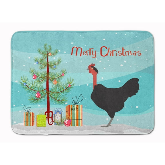 Carolines Treasures BB9206RUG Naked Neck Chicken Christmas Machine Washable Memory Foam Mat Teal 19 X 27" multicolor