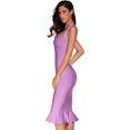 thumbnail image 2 of Womens Halter Fishtail Bandage Party Dress Elegant Wedding Guest Dress, 2 of 6
