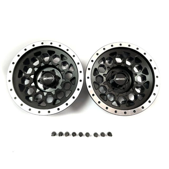 Llantas de Metal Bewildely Aleación de Aluminio 1/6 Axial SCX6 Negro