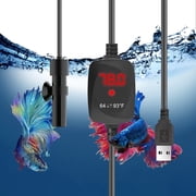 Tawatiler Super Mini Aquarium Heater USB 10W Alumina Ceramic Betta Heater Adjustable Submersible Fish Heater Small Fish Tank Heater Turtle Heater with Digital Display Thermostat for 0-1 Gallon Tanks