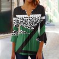 thumbnail image 2 of Blusas de Algodón para las Mujeres Impresas 3/4 Mangas V-Cuello Camiseta, Blusa de Algodón de Imitación Casual para las Mujeres, 2 of 5
