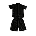 thumbnail image 4 of Uwinwear Men's Summer Outfits Sets Big And Tall Waffle Knit Mock Neck Short Sleeve Shirt and Drawstring Shorts Set Casual 2 Piece Outfit,Black,L, 4 of 4
