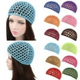 thumbnail image 5 of Fashion Turbans Sleeping Handmade Crochet Cover Snood Net Hat Mesh Cap Hair Net WINE RED, 5 of 8