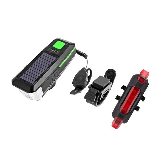 Luz Bicicleta LED Recargables USB/Solar + Luz Trasera de Bicicleta, Impermeables Luces Bicicleta para Ciclismo de Montaña y Carretera Sunnimix Lámpara de noche de luz de bicicleta