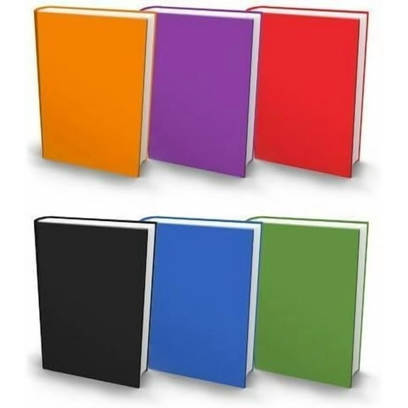 The Original Book Sox: Stretchable Jumbo Fabric Book Cover - 6 Solid Print Pack
