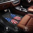 thumbnail image 4 of Salouo Butterfly With USA Flag for Car Floor Mat Set of 4–Car Carpet Mats - Car Mats with Anti-Slip Backing & Driver Heel Pad Universal Fit for Cars, Trucks, SUVs, and Vans, 4 of 6