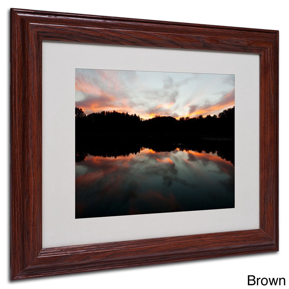 Trademark Fine Art "Kendal Lake Sunset" by Kurt Shaffer, Black Frame