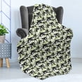 thumbnail image 4 of East Soft Flannel Fleece Throw Blanket, Silhouettes of Eastern Bamboo Leaves Classic Chinese Nature Romantic, Cozy Plush for Indoor and Outdoor Use, 50" x 60", Pale Green White, by Ambesonne, 4 of 5