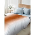 thumbnail image 4 of Gray Orange Full Size Flat Sheet, Wrinkleproof & Fadeproof Cooling Flat Bed Sheet Only, Modern Gradient Geometric Breathable Soft Bedding Top Sheets 81 x 96 Inches, 4 of 8