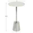 thumbnail image 2 of Kate and Laurel Tira Round Side Table, 14 x 14 x 24, White and Silver, Decorative Pedestal Style End Table for Use as a Bedroom Nightstand or Living Room Accent, 2 of 7