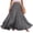 Dark Gray, variant on Long Skirts for Women Solid Cotton Linen Pleated Flounce Midi Skirt Multicolor Loose Fit for Summer Beach,Black M