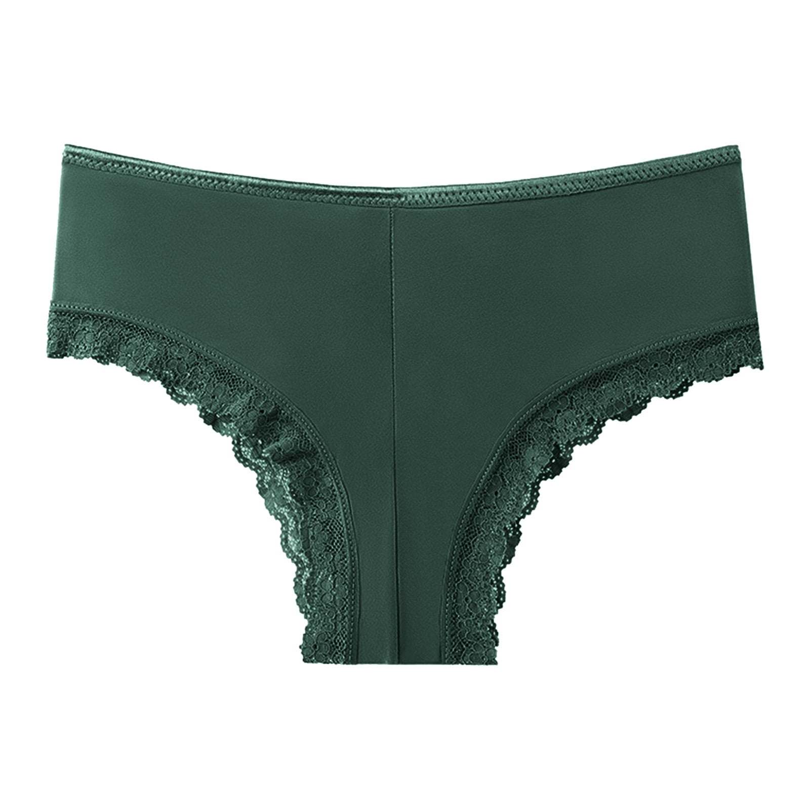 KaLI_store Women Lingerie Women's Underwear Lacy Panties Lace Bikini  Hipster Silky Comfy Briefs Green,XL
