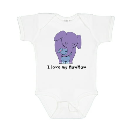 

Inktastic I Love My MawMaw Elephant Purple Blue Gift Baby Boy Bodysuit