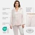 thumbnail image 3 of Fishers Finery Women's 100% Pure Mulberry Silk Long Pajama Set with Gift Box - Button Down Pj Top (Red, L), 3 of 5