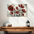 thumbnail image 2 of Elephant Stock Floral Simplicity Wall Art - Horizontal Multi Panel Canvas - Living Room Wall Decor - Floral And Botanical Multi Panel - Red And Beige Decor By Silvia Vassileva - 23" x 14", 2 of 4