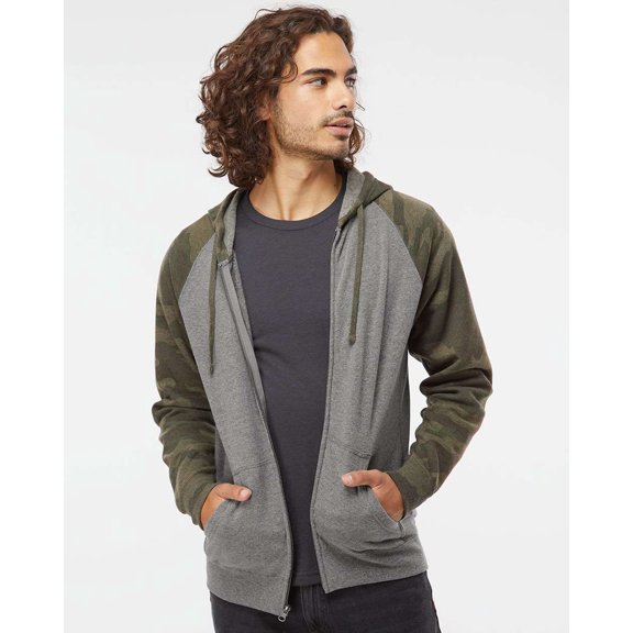 Independent Trading Co. Unisex Special Blend Raglan Full-Zip Hooded Sweatshirt