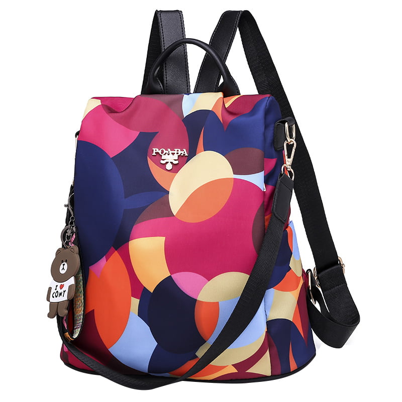 Anti-Theft Backpack Waterproof Oxford Womens Backpack Fashion Women Travel Bag Ladies Large Capacity Backpack Backpack Color : Black 