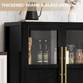 thumbnail image 4 of 55 Inch Large Self-Service Cabinet With 4 Glass Doors And Storage Side Panel Self-Service Cabinet For Kitchen, Dining Room Living Room Modern Storage Cabinet Desk, 4 of 8