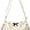 White, variant on Polka Dot Nylon Crossbody Bag, Lace & Bow Decor Drawstring Shoulder Purse, Adjustable Strap Casual Hobo Handbag with Side Pockets for Daily Shopping, Travel and Casual Outings