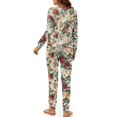 thumbnail image 3 of SCRAWLGOD Rose Long Sleeve Pajamas for Women 2 Piece Outfits Sets Casual Clothing Drawstring Women Jogger Pj with Pockets Size XL Comfy House Wear for Women, 3 of 7