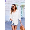 thumbnail image 3 of Zeagoo Women' Button Down Shirts Casual Pleated Long Sleeve Shirt, 3 of 4